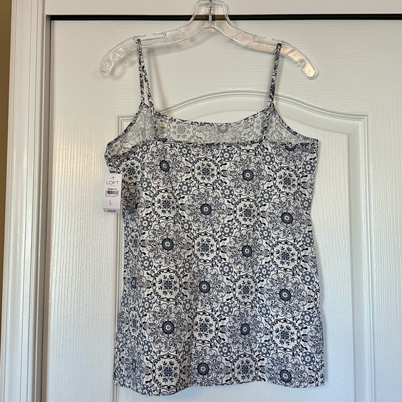 LOFT Outlet Blue White Camisole Tank Top Size L NWT - Picture 2 of 6